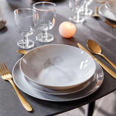 Đĩa thủy tinh Luminarc Diwali Granit Marble 19cm - P9834