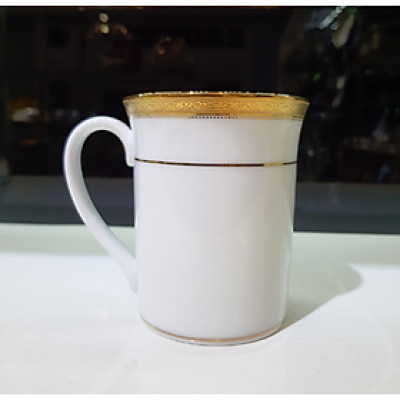 Cốc sứ cao cấp Noritake M163/T91332K, màu trắng, mạ vàng, dung tích 250ml - Hàng chính hãng