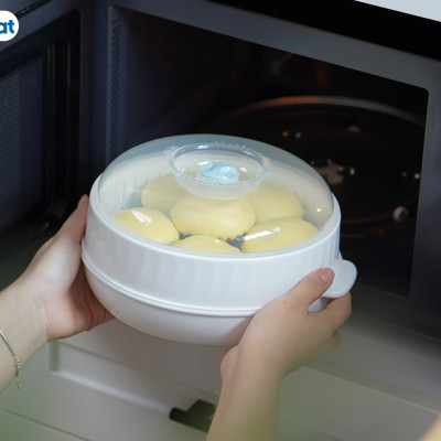 Bộ Khay Hấp Lò Vi Sóng 3 Lớp Việt Nhật - Bộ Khay Hấp Chất Liệu Nhựa PP Nguyên Sinh Không Chứa BPA , Chịu Được Nhiệt Độ Cao An Toàn Cho Người Dùng - Hàng Việt Nam