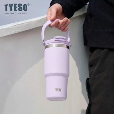 Cốc giữ nhiệt TYESO TS-8827 750ml tay cầm công thái học Chống tràn & Giữ nhiệt 12 tiếng