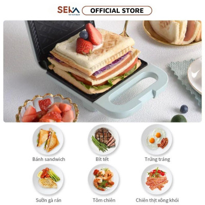 Máy Nướng Bánh Mì Sandwich SK560 Bữa Sáng Nhanh Gọn, Bánh Mì Chín Nhanh Đều Chống Dính