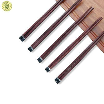 Đũa Gỗ Cao Cấp - Đũa Gỗ Cẩm Lai Ghép Đầu Đen - Đồ Gỗ Nhà Bếp Thương Hiệu Trường Sơn (10 Đôi / Hộp)