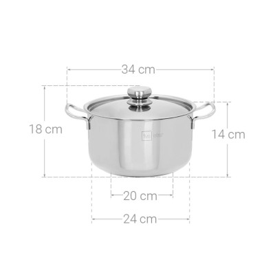 Nồi inox 3 đáy Fivestar FSN 24cm nắp inox - Hàng chính hãng
