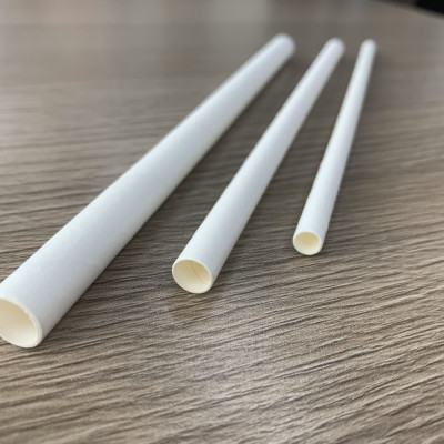 Thùng 24 hộp ống hút giấy 8mm x 197mm ( 100 ống/ hộp) màu trắng