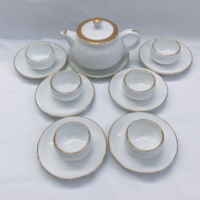 BỘ ẤM CHÉN PHA TRÀ KÈM 6 ĐĨA LÓT TÁCH