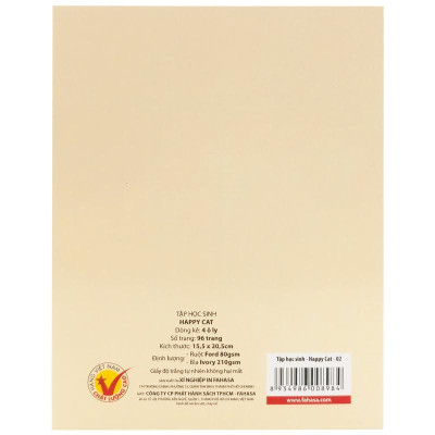 Combo 5 Tập Học Sinh Happy Cat 4 Ô Ly 96 Trang 80gsm - The Sun 02 (Mẫu Màu Giao Ngẫu Nhiên)