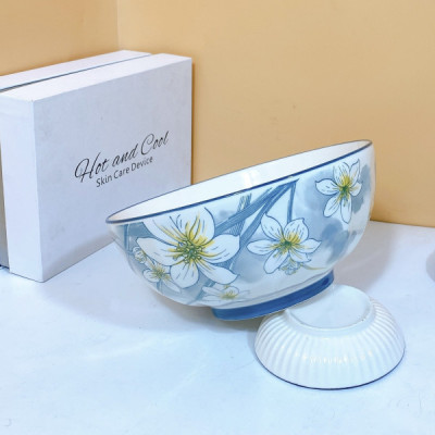 Bộ Bát Đĩa Hoa Thuỷ Tinh Thương Hiệu Gosu, Sử Dụng Được Cho Lò Vi Sóng, Máy Rửa Bát