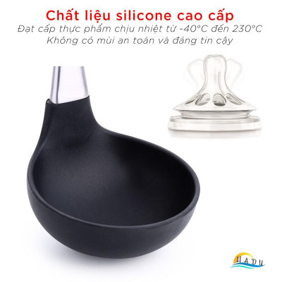 Muôi Múc Canh Xẻng Nấu Ăn Silicone Inox 304 Cao Cấp Đạt Chất Lượng Đức RMN