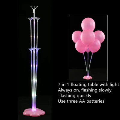 Trụ 7 cành gắn bóng bay có đèn galaxy phát sáng - Trang trí sinh nhật, tiệc