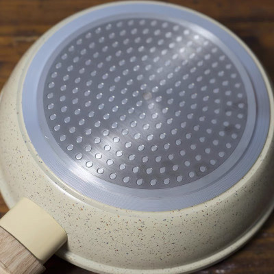 Chảo Chống Dính Bếp Từ Vân Đá Kiểu Nhật 20cm Đến 30cm, Chảo Chống Dính Đáy Từ Ceramic Cán Gỗ, Chảo Nhật