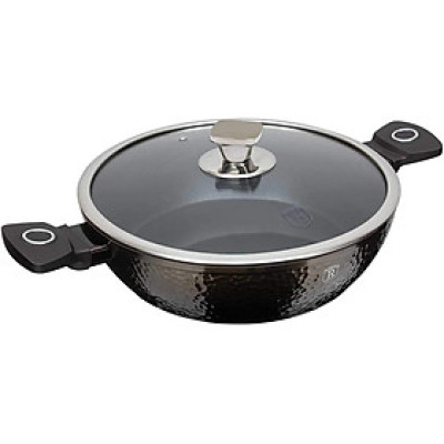 Nồi chảo 2 quai cầm có nắp Berlinger Haus BH/6577 28cm màu nâu đen – Primal Gloss Collection Hàng chính hãng