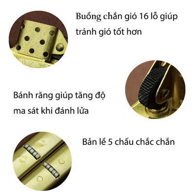 Vỏ Hột Quẹt Bật Lửa Xăng Đá Zorro Z8750 Khảm Trai Khắc Họa Tiết Đèn Bão Cổ Xưa Cực Độc