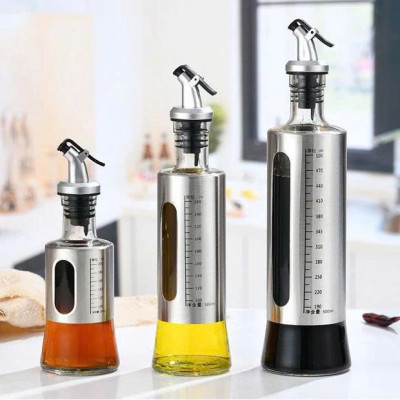 Bình Rót Gia Vị Dầu Ăn, Nước Mắm  200ML – Chai Thủy Tinh Bọc Inox Sang Trọng