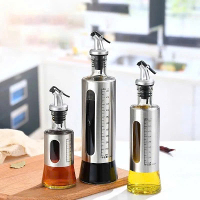 Bình Rót Gia Vị Dầu Ăn, Nước Mắm  200ML – Chai Thủy Tinh Bọc Inox Sang Trọng