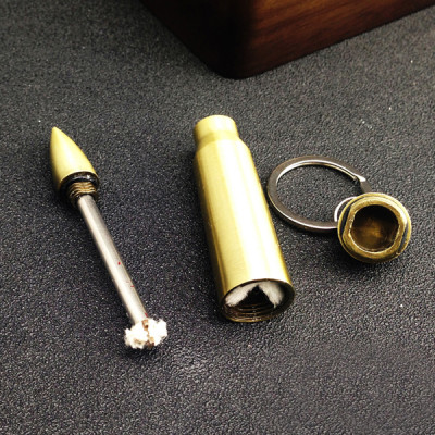 Hộp quẹt diêm xăng hình viên đạn - Màu Vàng Đồng