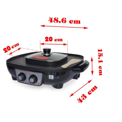 Nồi lẩu Nướng Vuông 2 trong 1 Đa Năng -Hàng chính hãng