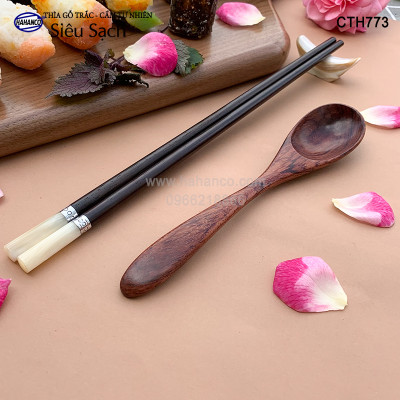 Thìa/Muỗng gỗ Trắc/Cẩm cỡ lớn (20cm) CTH773 - Decor, xúc gia vị, ăn uống siêu sạch