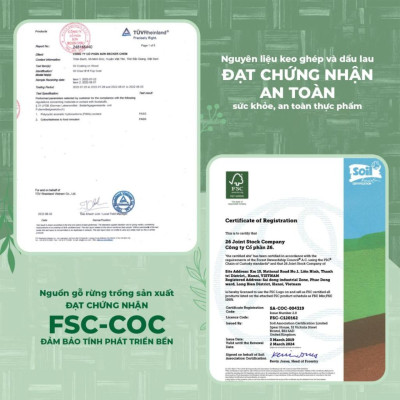 Thớt gỗ tần bì cao cấp chính hãng tiêu chuẩn quốc tế vibasic 35x25x2.7cm cắt thái đa năng, có móc treo