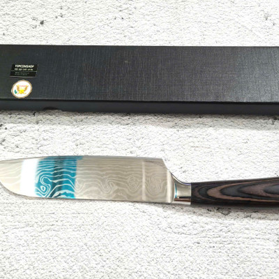 DAO - DAO BẾP NHẬT BẢN SANTOKU THÉP DAMASCUS MÃ A6 DT116 nt topcomshop vn