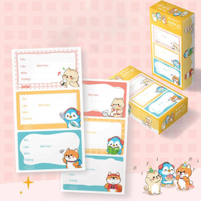 Bộ 4 Nhãn Vở Học Sinh - Thiên Long NBL-008 (Mẫu Sản Phẩm Giao Ngẫu Nhiên)