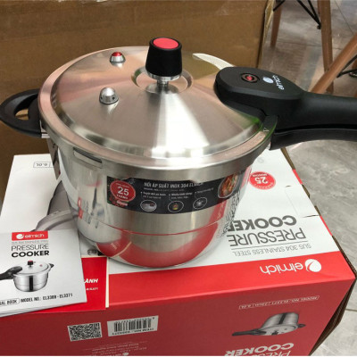 Nồi áp suất Inox 304 Elmich 20cm 4.0L EL3369 tặng kèm giá hấp Inox - Hàng chính hãng
