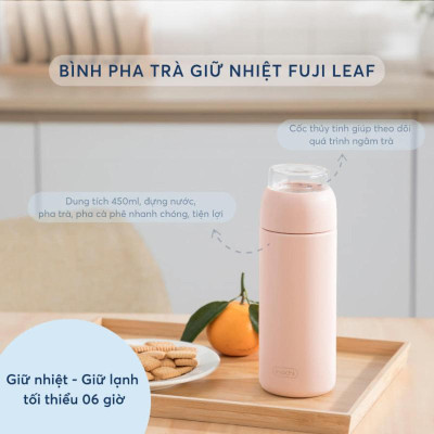 Bình Pha Trà Giữ Nhiệt Fuji Leaf 450 ml - Inochi HNK.BTFL.3594 (Mẫu Màu Giao Ngẫu Nhiên)