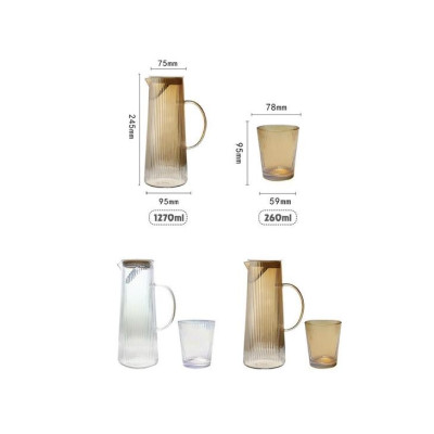 BỘ BÌNH UỐNG NƯỚC KÈM 6 CỐC THỦY TINH CHỊU NHIỆT CAO CẤP