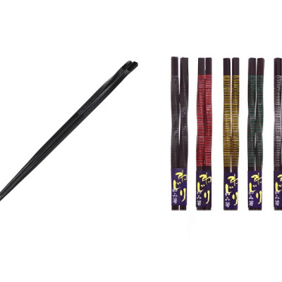 Combo 05 đôi đũa tre xoắn Tanaka 23cm ( giao màu/kiểu ngẫu nhiên) + 1 ống đựng đũa/thìa đa năng ( Giao  màu ngẫu nhiên) - Hàng nội địa Nhật Bản.