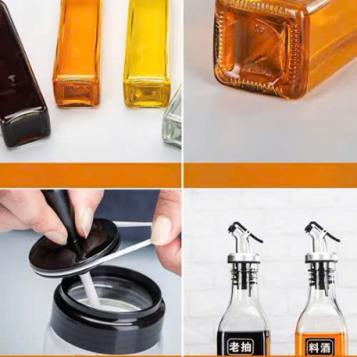 Bộ 5 Hũ Đựng Gia Vị Thủy Tinh Thông Minh (3 Hũ Gia Vị + 3 Chai Cao Nước) - HÀNG CHÍNH HÃNG MINIIN