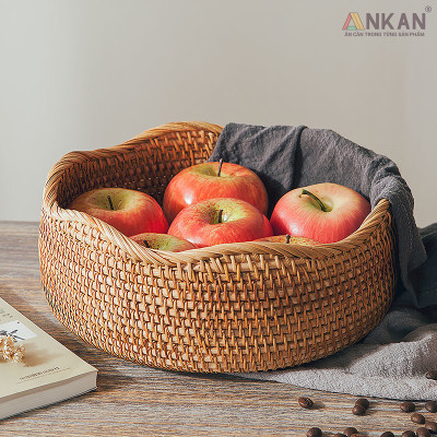 Rổ Đựng Trái Cây, Đồ Khô Chất Liệu Mây Tre Đan Thủ Công, Giỏ Đựng Đồ Decor Nhà Ăn, Phòng Khách