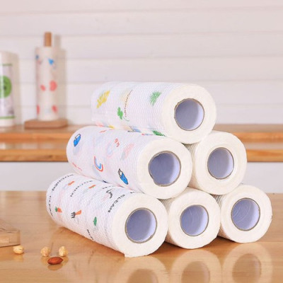 25cm 3c | Cuộn giấy lau nhà bếp đa năng vải không dệt có thể tái sử dụng nhiều lần
