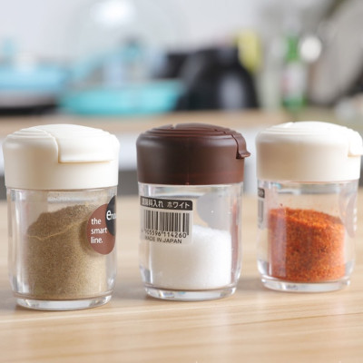 Combo 04 chai/lọ/hũ đựng gia vị muối, tiêu, ớt 68ml hàng nội địa Nhật Bản - Nâu
