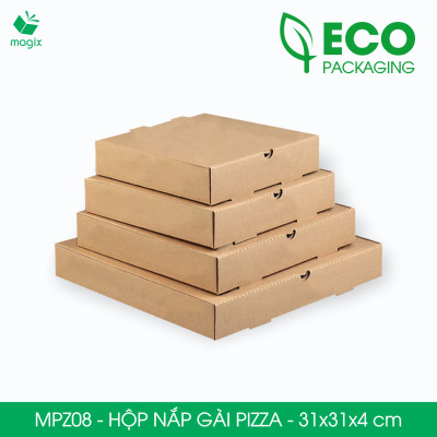 MPZ08 - 31x31x4 cm - 60 Hộp nắp gài pizza đa dụng - Hộp nắp gập, hộp carton gói hàng, hộp quà