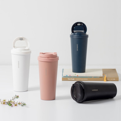 Ly Giữ Nhiệt Lock&Lock Energetic One Touch Tumbler LHC3249 (550ml) - Hàng Chính Hãng, Bằng Thép Không Gỉ Inox 316L, Nắp Mở Một Chạm, Tặng Ống Hút Và Cọ Rửa