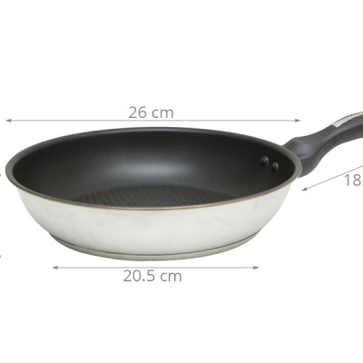 Chảo Inox Chống Dính 3 Đáy Fivestar Đủ Kích Thước 22/24/26/28 cm - Chất Lượng Cao Chính Hãng - Sử Dụng Được Tất Cả Loại Bếp