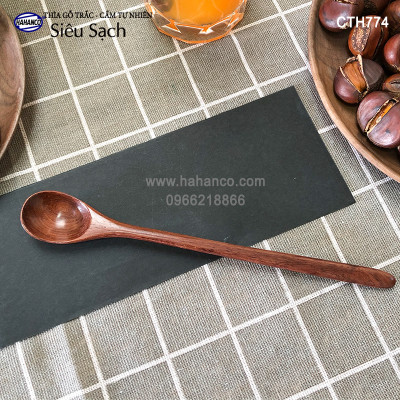 Thìa sinh tố bằng gỗ Trắc /Cẩm (CTH774) An toàn dùng cho ăn uống - Decor trang trí