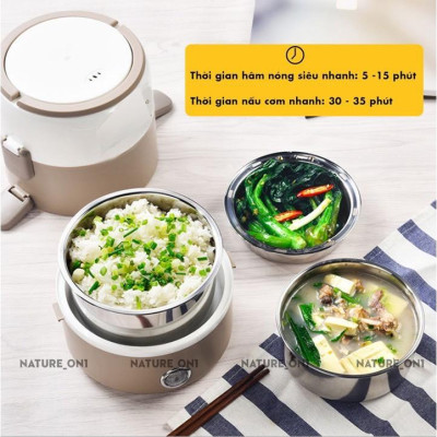 Hộp Đựng Cơm 3 Tầng Có Lõi Hâm Nóng – Thêm Túi Giữ Nhiệt Cao Cấp Chính Hãng miDoctor