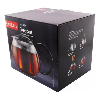 Bình trà kiểu Pháp Bodum Assam 1L tay cầm nhựa 1805-01, xuất xứ Bồ Đào Nha