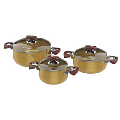 Bộ 3 Nồi Anod Sunhouse SH6634N - Hàng Chính Hãng