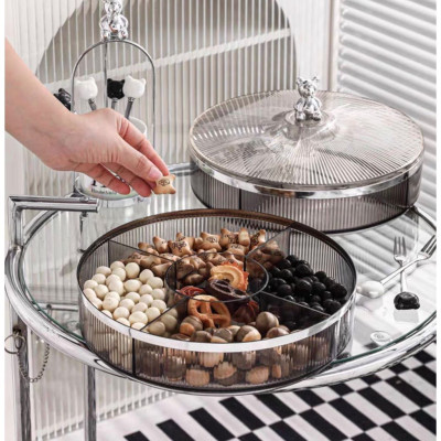 Khay mứt tết gấu bearbrick nhựa acylic trong suốt phong cách bắc âu - khay mứt 2 tầng - HÀNG CHÍNH HÃNG MINIIN