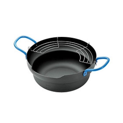 Combo nồi chiên dầu đáy từ Show-A 3.4 lít + Kẹp gắp thực phẩm inox 45cm - hàng nội địa Nhật Bản