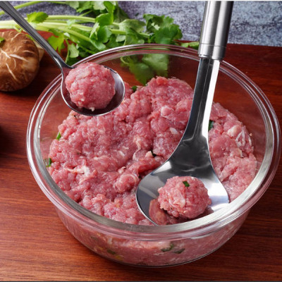 Muỗng Thìa Inox Tạo Làm Thịt Viên Cá Viên Chia Thịt Viên Nhanh Tiện Dụng/Dụng cụ làm khuôn thịt viên cá viên hình tròn