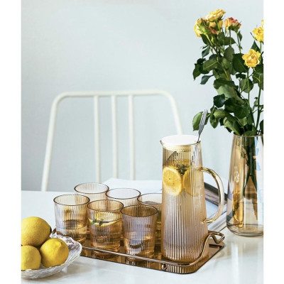 BỘ BÌNH UỐNG NƯỚC KÈM 6 CỐC THỦY TINH CHỊU NHIỆT CAO CẤP