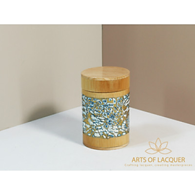 Lọ Tre Sơn Mài Khảm Trai Xanh Biển