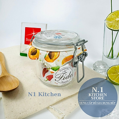 Hũ thủy tinh nắp cài kín hơi Fido 200ml Bormioli Rocco Ý - Hàng chính hãng