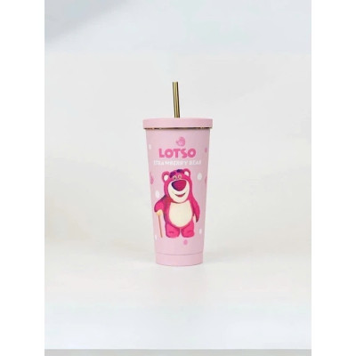 Ly Giữ Nhiệt Lotso Inox 304 Cao Cấp 750ml Kèm Ống Hút, Ly Giữ Nhiệt Gấu Dâu Hoạt Hình Dễ Thương Giữ Nhiệt 8-12h - Tặng Kèm Túi Đựng - HÀng Chính Hãng MINIIN