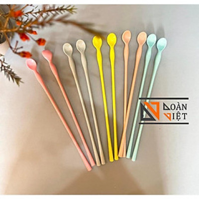 (Combo 10 cây) Muỗng khuấy nghệ thuật sinh tố, trà sữa, nước ép, cà phê. Màu pastel rất xinh. Chuyên phục vụ Sp Gia dụng