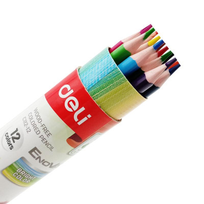 Hộp Tròn 12 Bút Chì Màu Deli EC112-12