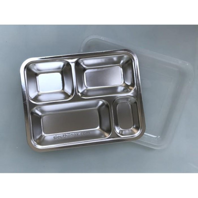 Khay cơm inox 4 ngăn SUS 304