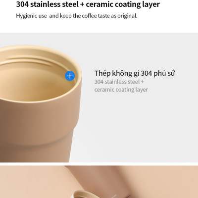 Ly giữ nhiệt 500ml LocknLock màu đen LHC4357BLK Metro Cafe Tumbler, Hàng chính hãng, Thép 304 không gỉ, có dây đeo tay - JoyMall